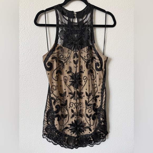 Free People Black and Cream Embroidered Dress - Picture 2 of 11